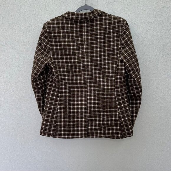 Allegra K Plaid Notched Lapel One Button Blazer Jacket Womens size Large NEW - Picture 6 of 6